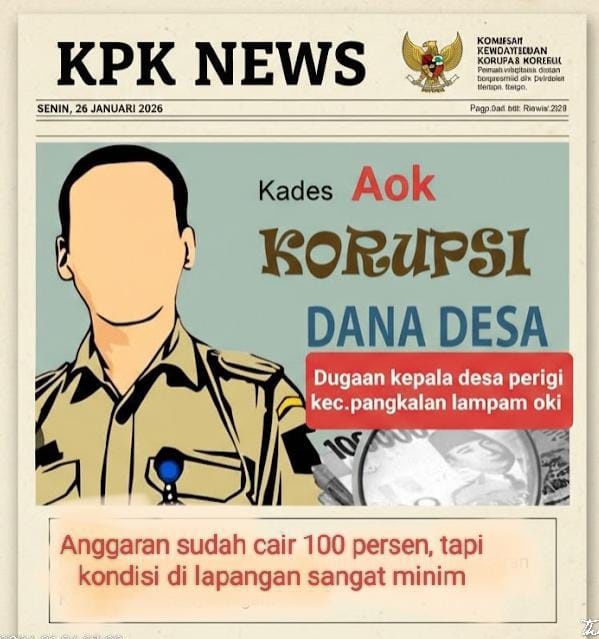 Pangkalan Lampam, OKI – Dugaan penyimpangan pengelolaan dana desa kembali mencuat di Kabupaten Ogan